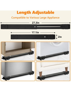 Rodillos de Electrodomésticos LUCKUP Ajustables 43-69 cm 299 kg 2