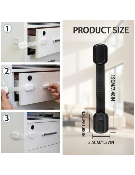 Bloqueos de Gabinete para Bebés 6 Piezas Correas Ajustables