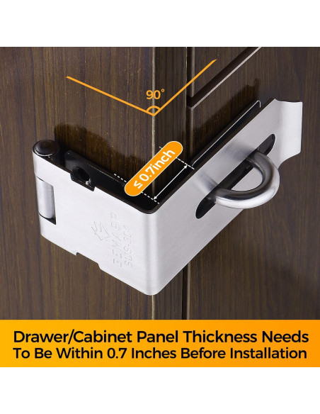 Cerradura de Hasp GEMASP 5 cm Acero Inoxidable 2 Piezas