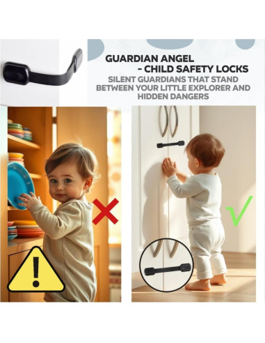 Bloqueos de Gabinete para Bebés 6 Piezas Correas Ajustables