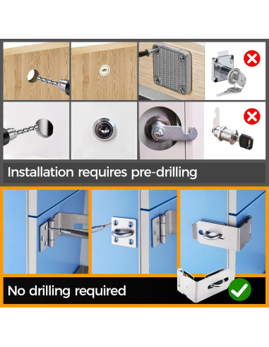 Cerradura de Hasp GEMASP 5 cm Acero Inoxidable 2 Piezas