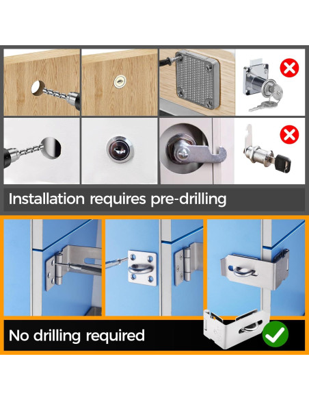 Cerradura de Hasp GEMASP 5 cm Acero Inoxidable 2 Piezas
