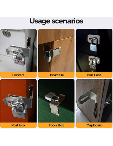 Cerradura de Hasp GEMASP 5 cm Acero Inoxidable 2 Piezas