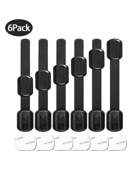 Bloqueos de Gabinete para Bebés 6 Piezas Correas Ajustables