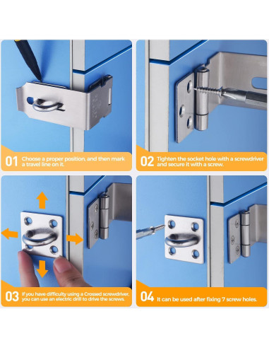 Cerradura de Hasp GEMASP 5 cm Acero Inoxidable 2 Piezas