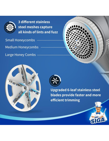 Quitapelusas MR.SIGA Portátil con Luces LED y 2 Cuchillas