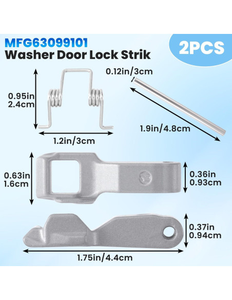 2 Piezas Pestillo de Cerradura de Puerta MFG63099101 LG