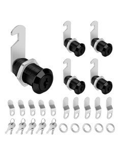 Cerradura Cam de Gabinete Negra Pertinel 1-1/8" 5 Piezas