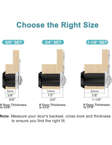 Cerradura Cam de Gabinete Negra Pertinel 1-1/8" 5 Piezas