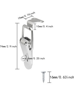 4 Pestillos de Acero Inoxidable 90 Grados ITROLLE para Caja 2