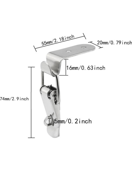 4 Pestillos de Acero Inoxidable 90 Grados ITROLLE para Caja