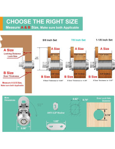 6 Cerraduras de Gabinete inBovoga 1-1/8" con Llave Igual 2