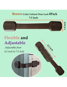 Bloqueos de Seguridad para Gabinetes BAOWEIJD 8 Piezas Marrón 2