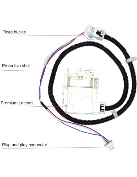 Interruptor de bloqueo de tapa GE WH08X32657 y arnés de repuesto