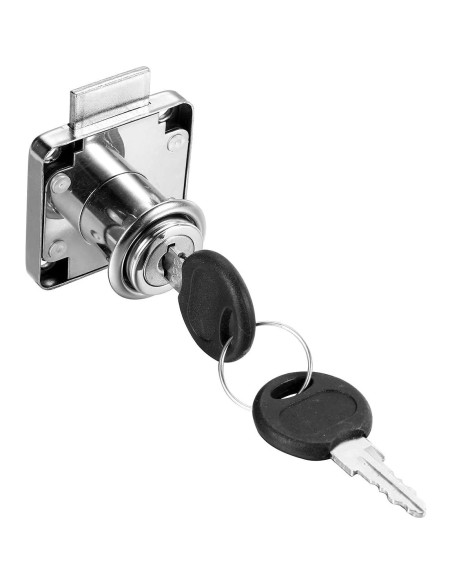 4 Cerraduras de Cajón Kitmose con Llave Igual 20mm Acabado Cromado