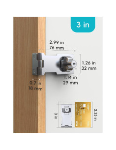 Cerradura de Hasp con Llave I-EASYDWW 7.62 cm Plata - 2 Paquetes 2