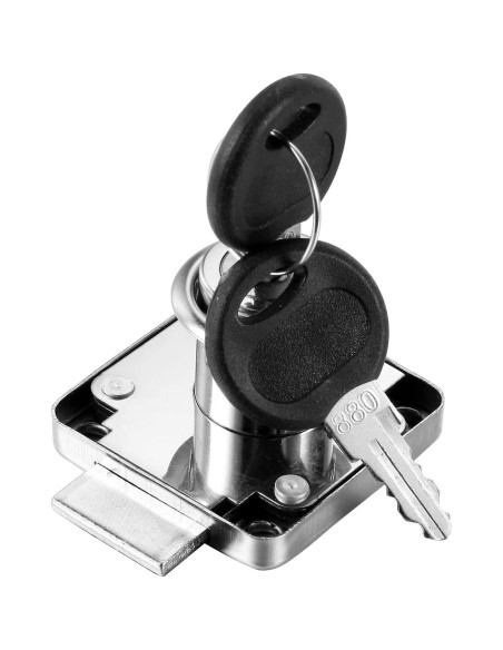 4 Cerraduras de Cajón Kitmose con Llave Igual 20mm Acabado Cromado