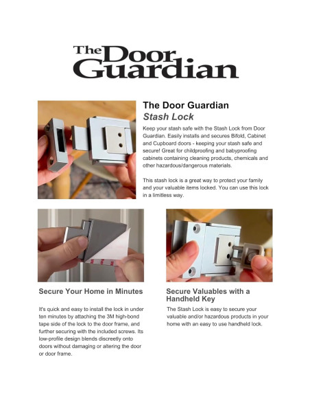 Cerradura Bifold Stash The Door Guardian - Protección Infantil