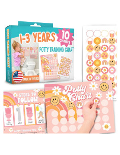 Gráfico de Entrenamiento para el Baño Hadley Designs - 10 Carteles y 4 Hojas de Pegatinas