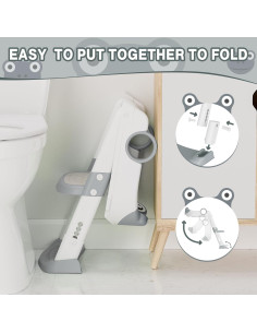 Asiento de Entrenamiento para el Baño Niños Gris con Escalera 2