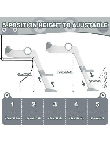 Asiento de Entrenamiento para el Baño Niños Gris con Escalera