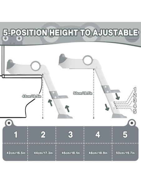 Asiento de Entrenamiento para el Baño Niños Gris con Escalera