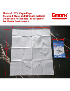 Cubiertas de Asiento de Inodoro Gmark XL 100% Papel Virgen 100 PCS 2