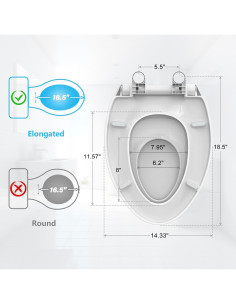 Asiento de Inodoro Alargado MUNNAR CR107 Blanco con Asiento Infantil 2