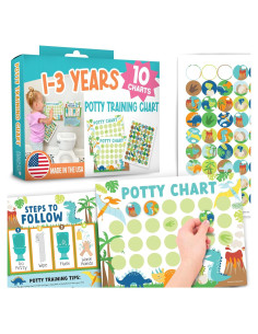 Gráfico de Entrenamiento para el Baño Hadley Designs Dinosaurio - 10 Gráficos 21.6x27.9 cm