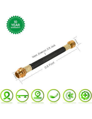 Extensión de Manguera de Jardín Boersite 0.24m Flexible Negro