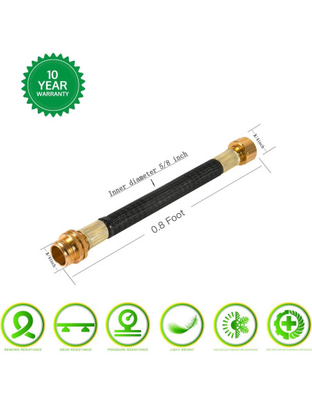 Extensión de Manguera de Jardín Boersite 0.24m Flexible Negro