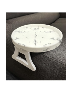 Mesa de Clip para Sofá Xchouxer Mármol Redonda 25 cm