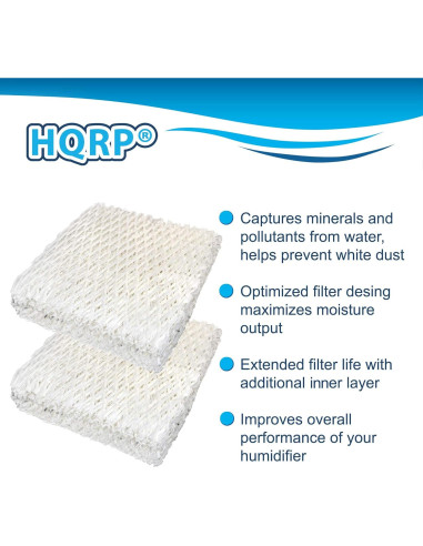 Filtro de Mecha HQRP 2-Pack para Humidificadores Sears Kenmore
