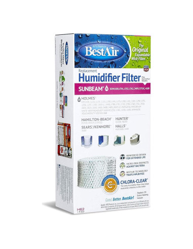 Filtro de papel BestAir H62-PDQ-4 para humidificadores - Paquete de 4