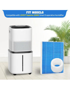 Paquete de 8 Filtros Reemplazo LEVOIT 6000S + 4 Filtros Esponja 2