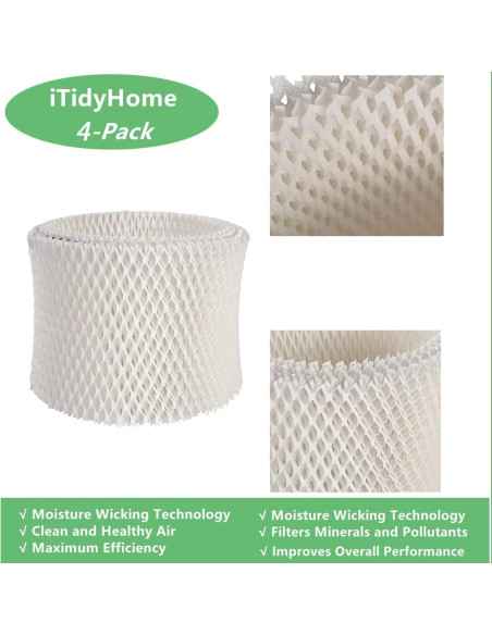 Paquete de 4 Filtros HEPA Aokcsha para Humidificadores Canopy