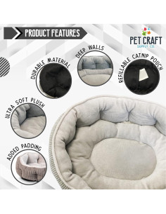 Cama para Gatos Pet Craft Supply Gris 48x36x13 cm Lavable 2