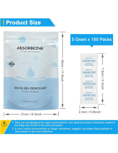Paquetes de Gel de Sílice SISUOBO 150x5g Grado Alimenticio 2