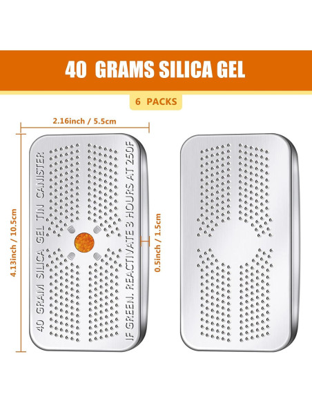 Paquete de 6 deshumidificadores de gel de sílice 40g Nuanchu