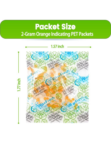 100 Paquetes de Gel de Sílice Deshidratante 2g Wisemini