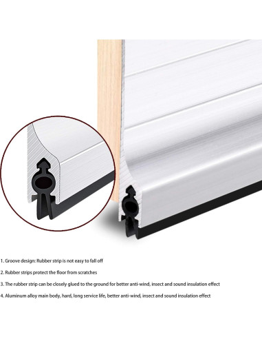 Sello de Puerta USUKUE 42" Aluminio Plata 5.08 cm