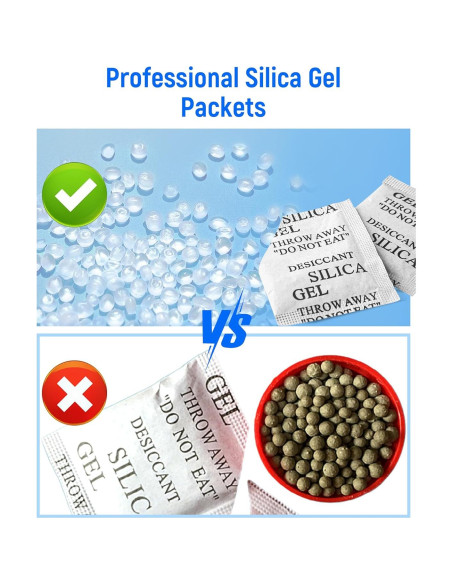 Absorbentes de Humedad Gel de Sílice 100 Pcs 5g para Almacenamiento