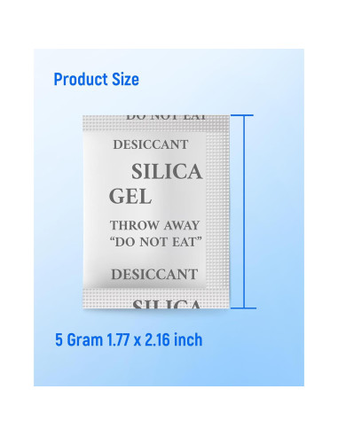 Absorbentes de Humedad Gel de Sílice 100 Pcs 5g para Almacenamiento