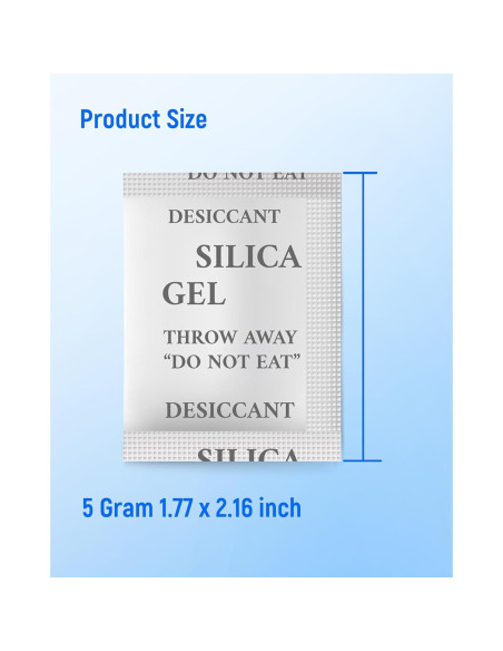 Absorbentes de Humedad Gel de Sílice 100 Pcs 5g para Almacenamiento
