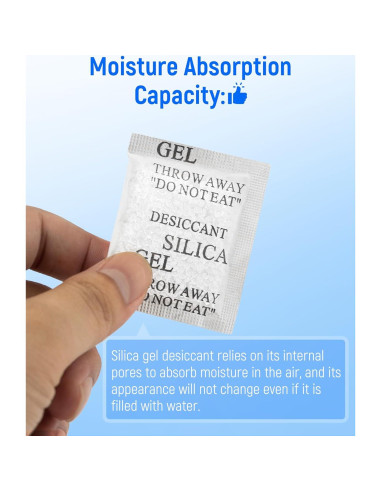 Absorbentes de Humedad Gel de Sílice 100 Pcs 5g para Almacenamiento