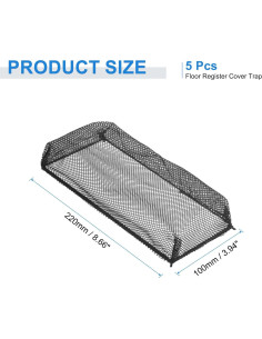 Filtro de Ventilación de Piso uxcell 5 Piezas 10x20 cm Negro 2