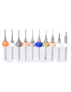 Brocas de PCB uxcell 0.15mm-1.0mm Carburo Tungsteno 10 Piezas