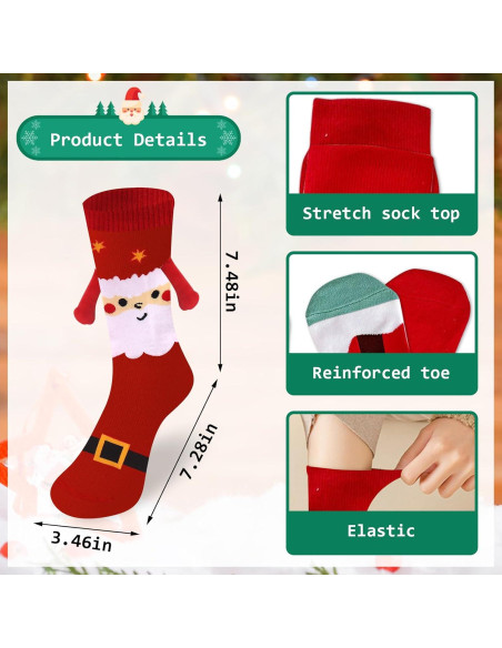 Calcetines Magnéticos 3D Navidad Estivaux - 2 Pares