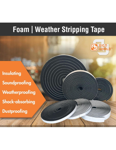 Cinta de Aislamiento de Espuma CR AJ Sign World 0.64cm x 4.57m