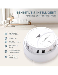 Detector de Humo HZ SALAMOTHER Fotoeléctrico 4 Unidades 2